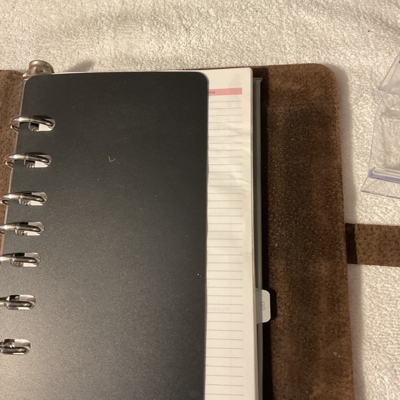 Day timer leather w/snap closure in pink for breast cancer annual w/card pen id - Picture 6 of 8